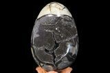 Septarian Dragon Egg Geode - Black Crystals #67779-3